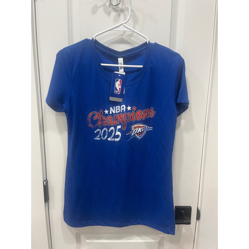 OKC Thunder NBA Champions 2025 Royal Blue T Shirt Women's Large‎